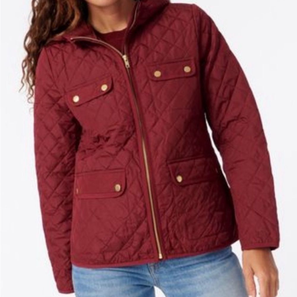 J.CREW QUILTED SIGNATURE PUFFER LIGHTWEIGHT FIELD JACKET SIZE S